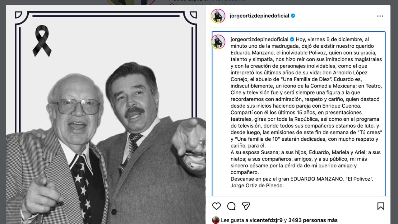 Jorge Ortiz de Pinedo despide a su gran amigo Eduardo Manzano.