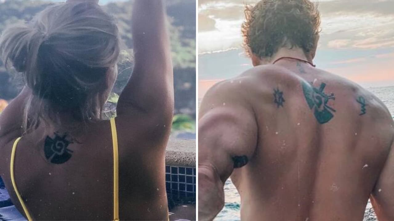 Gabriel Soto e Irina Baeva tienen el mismo tatuaje en la espalda