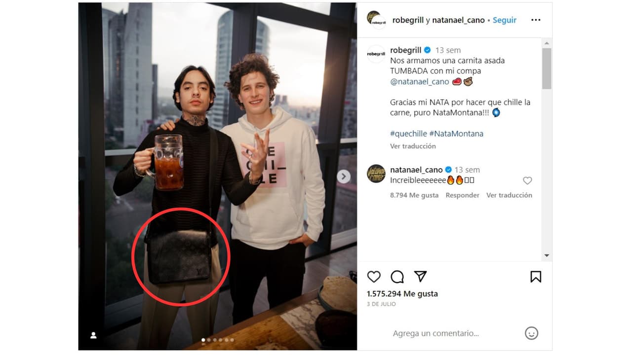 Natanael Cano también posee una mariconera de la firma.