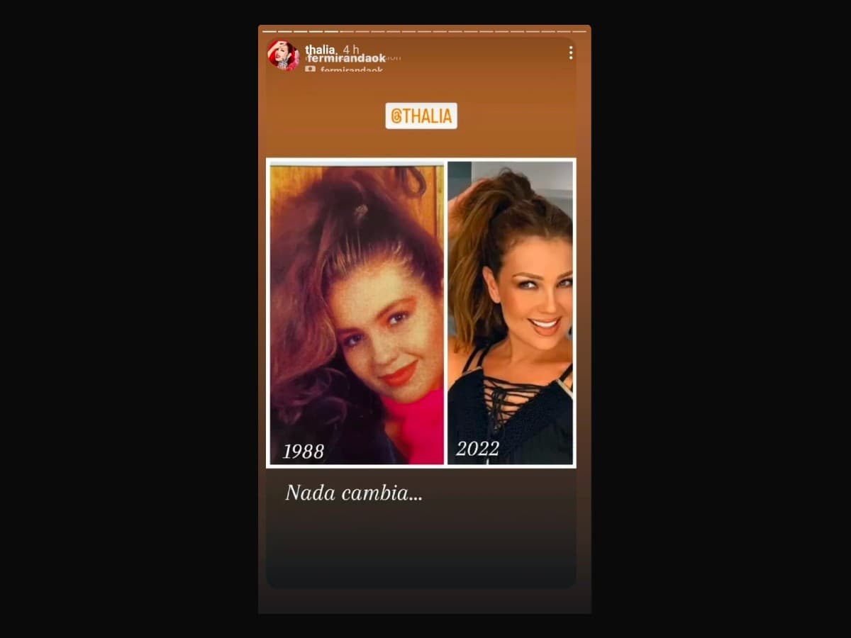 Thalía muestra su antes y después.