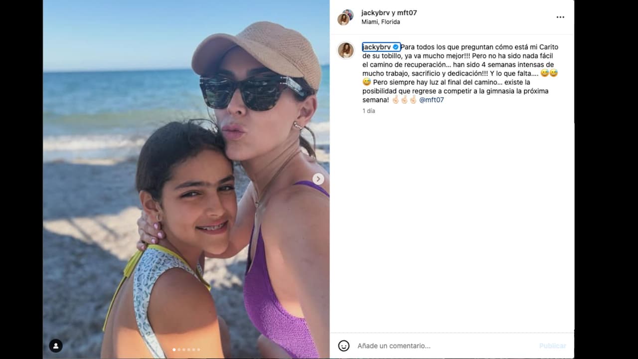 Jacky Bracamontes comparte que su hija Caro se recupera de la lesión que sufrió en el tobillo