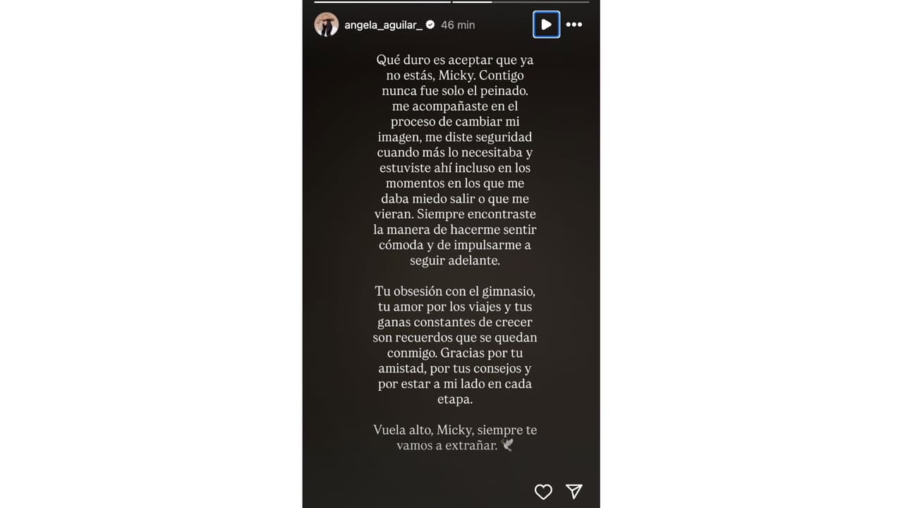 Ángela Aguilar reacciona tras la muerte de Micky Hair.