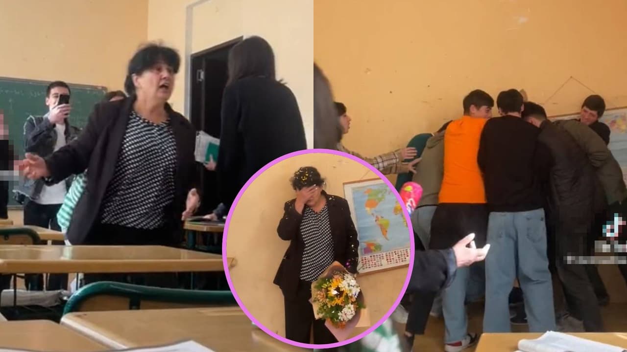 Jóvenes fingen pelea ‘campal’ para sorprender a su maestra en su cumpleaños: la hicieron llorar
