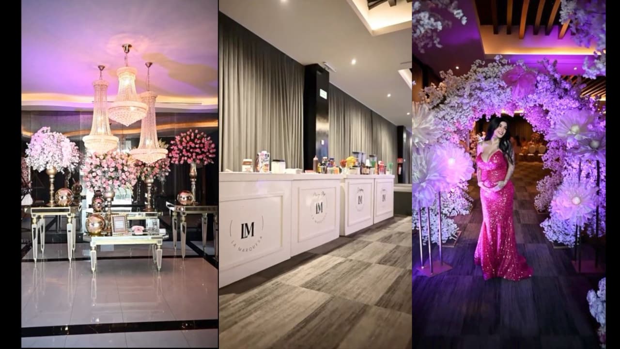 Karely Ruiz compartió la decoración del salón de fiestas donde realizó su baby shower