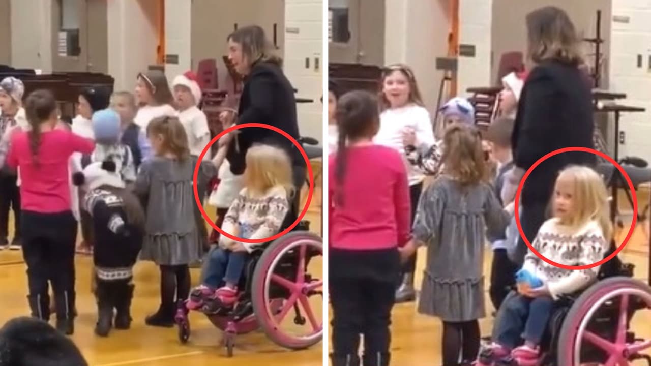 Maestra deja fuera de actividad a niña en silla de ruedas en frente de los padres: desata polémica