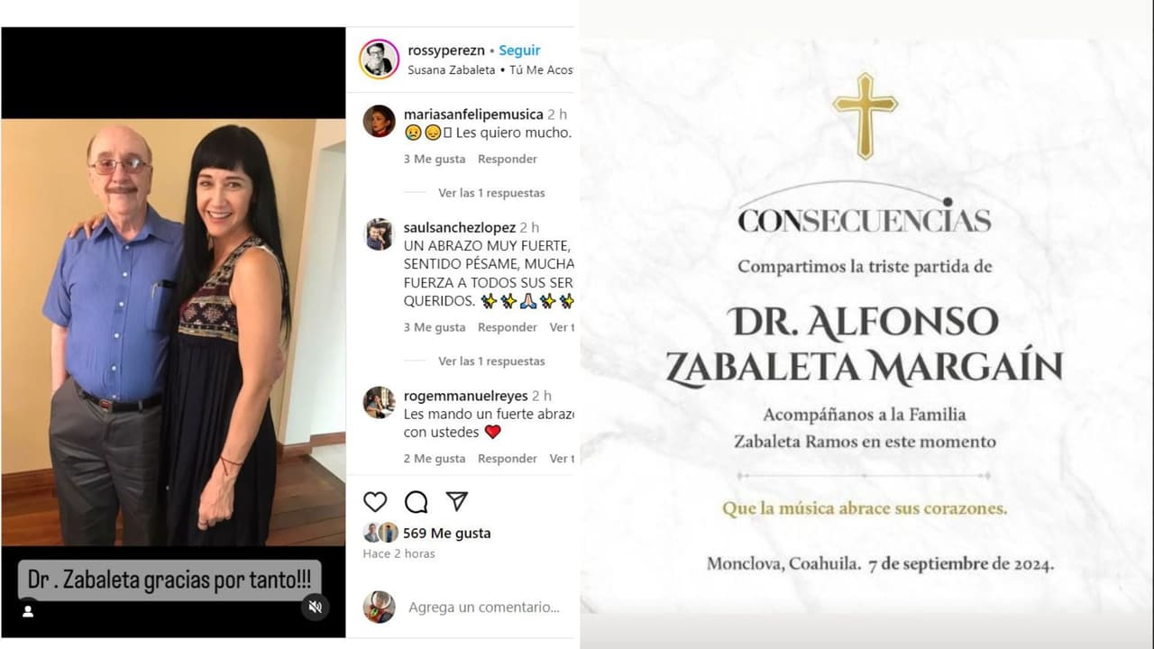 Rossy Perez Navarro, mánager de Susana, publicó en sus historias de Instagram una esquela.