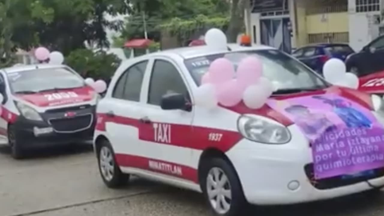 Taxistas festejan la última quimioterapia de María Itzayana