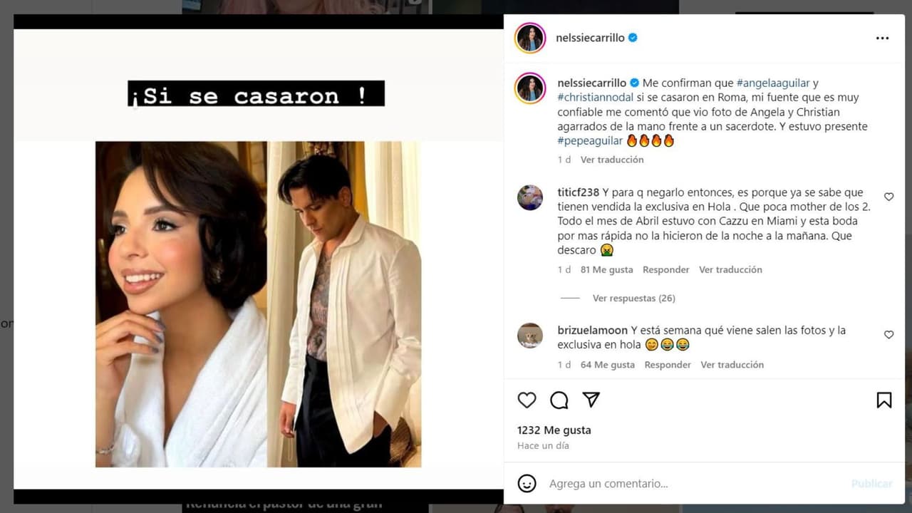 Afirman que hay fotos de la supuesta boda de Nodal y Ángela Aguilar.