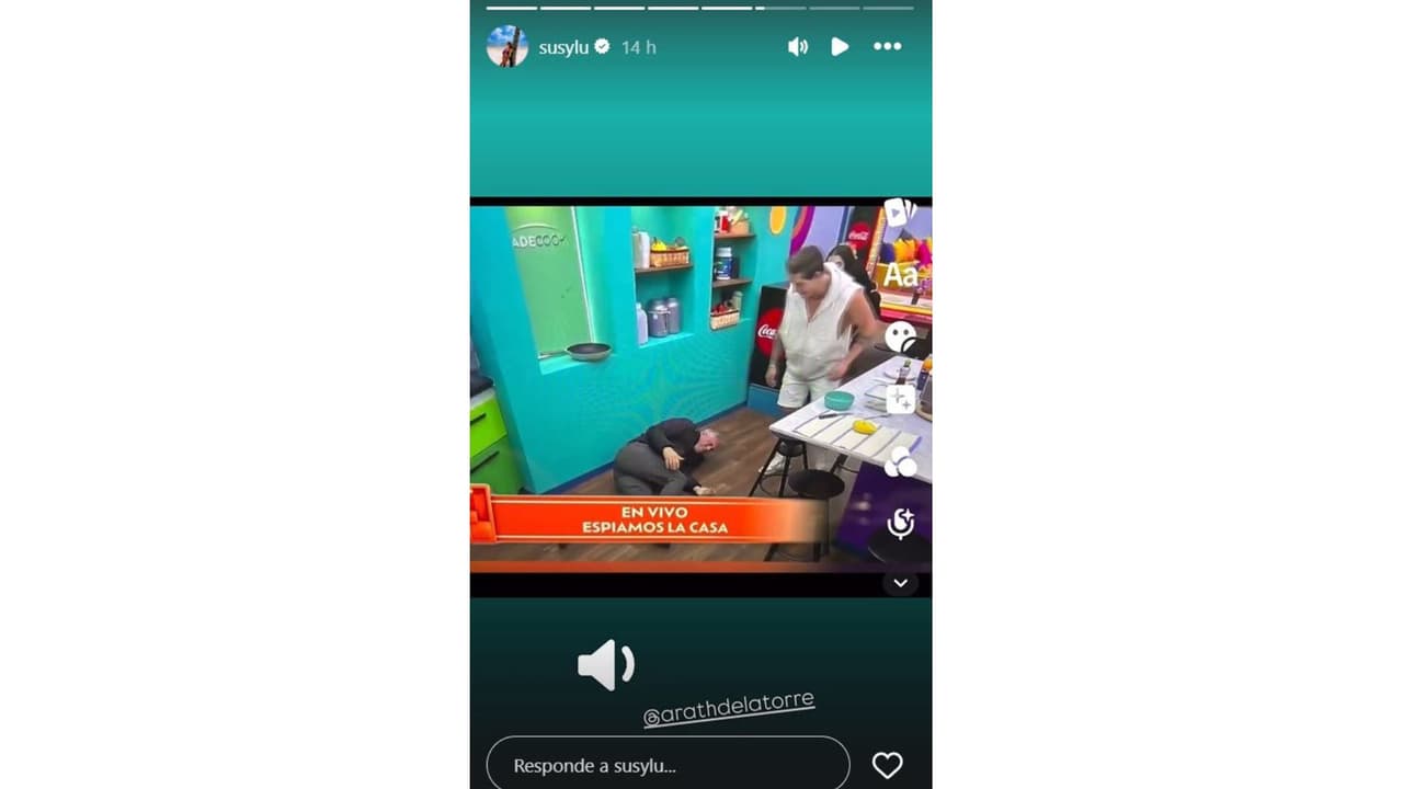 Esposa de Arath de la Torre reacciona a la fuerte caíde del actor en La Casa de los Famosos México.