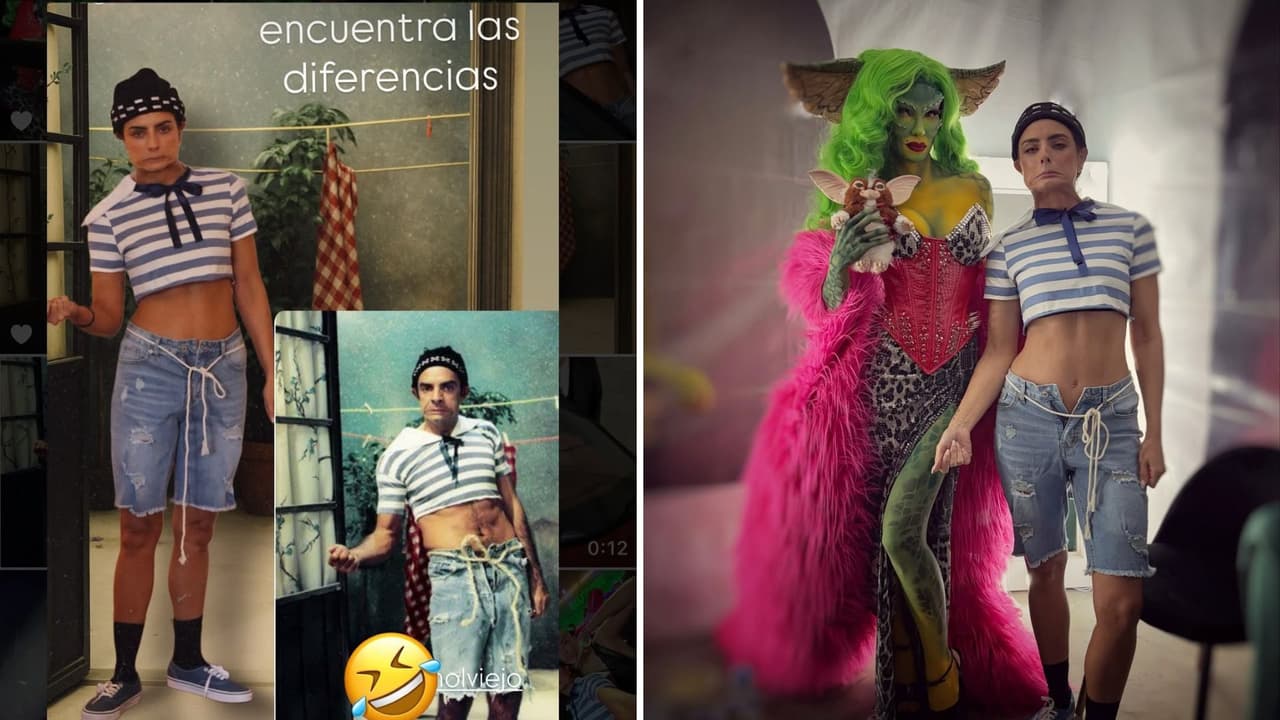 Aislinn Derbez se disfraza de Aarón Abasolo en la fiesta de Halloween de Belinda