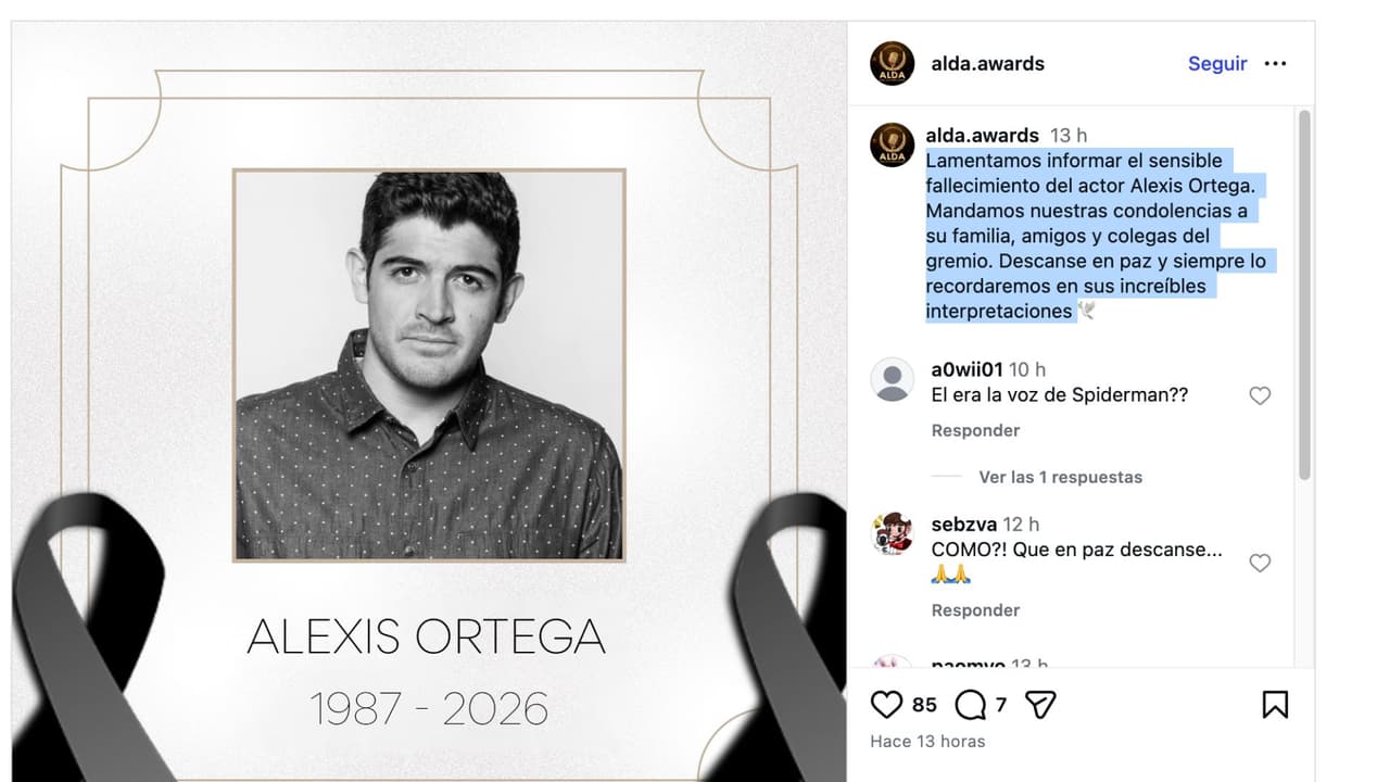 Alexis Ortega muere a los 38 años.