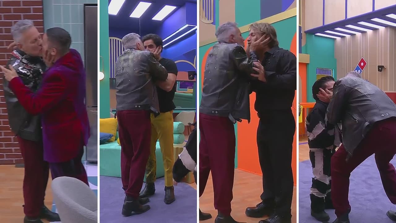 Alexis besa en la boca a Shiky, Aarón, Aldo y Abelito.