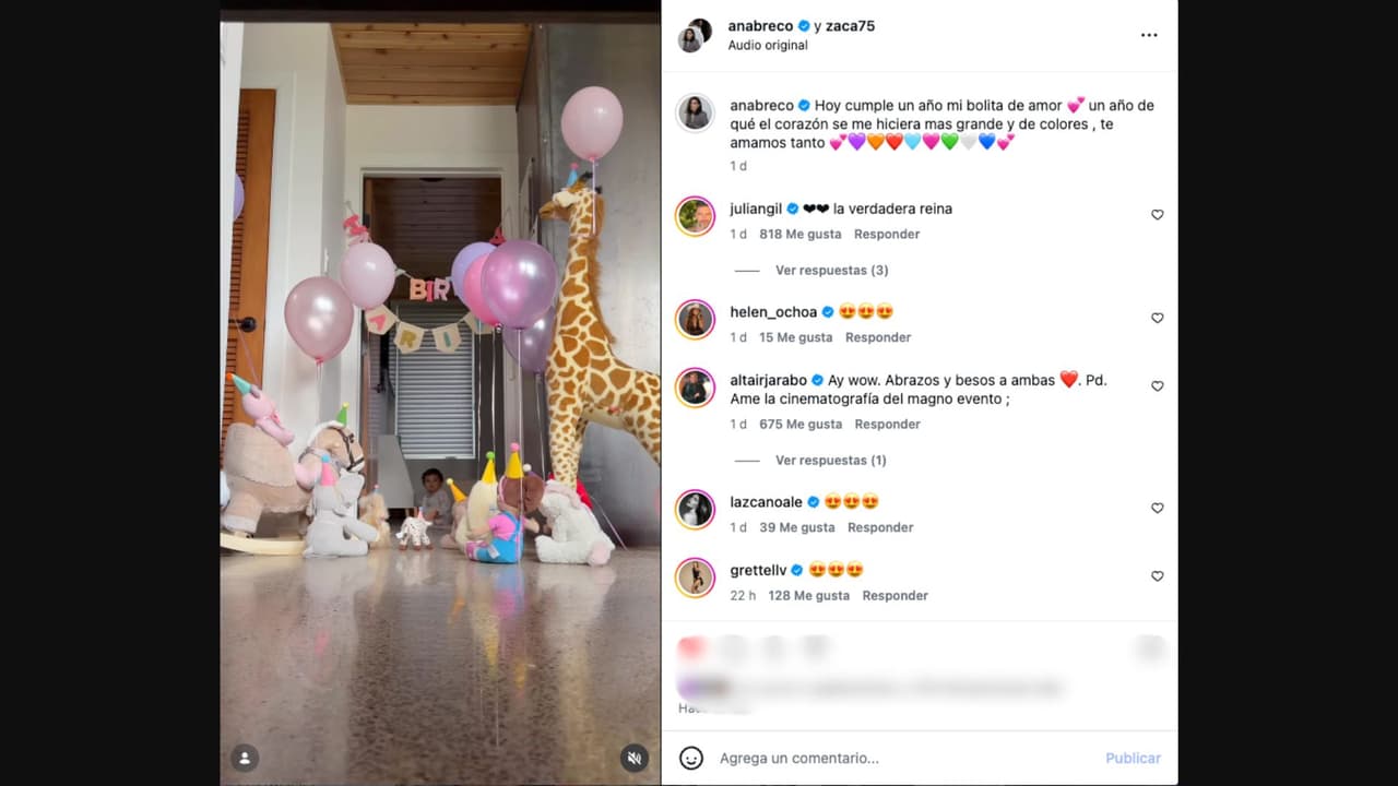Ana Brenda Contreras celebra el primer cumpleaños de su hija Aria