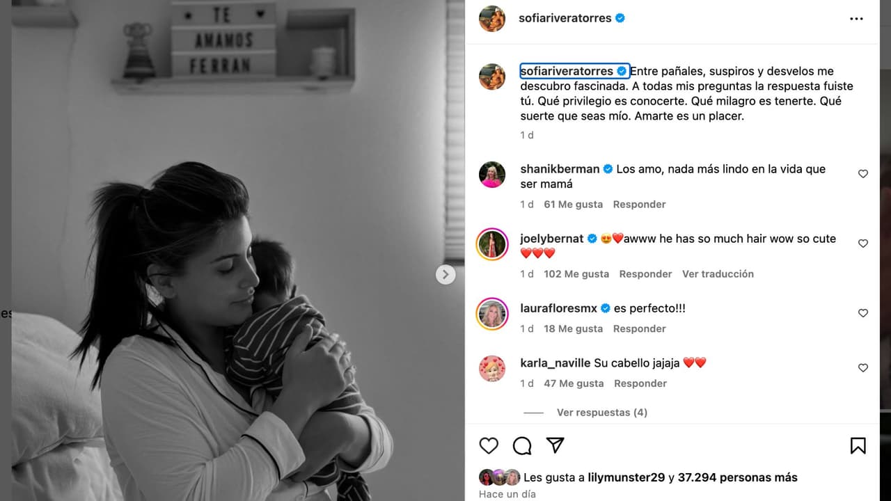 Sofía Rivera Torres presume nuevas fotos de su bebé.