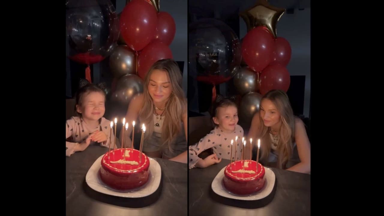 La sobrina de Irina Baeva la ayudó a soplar las velas de su pastel de cumpleaños