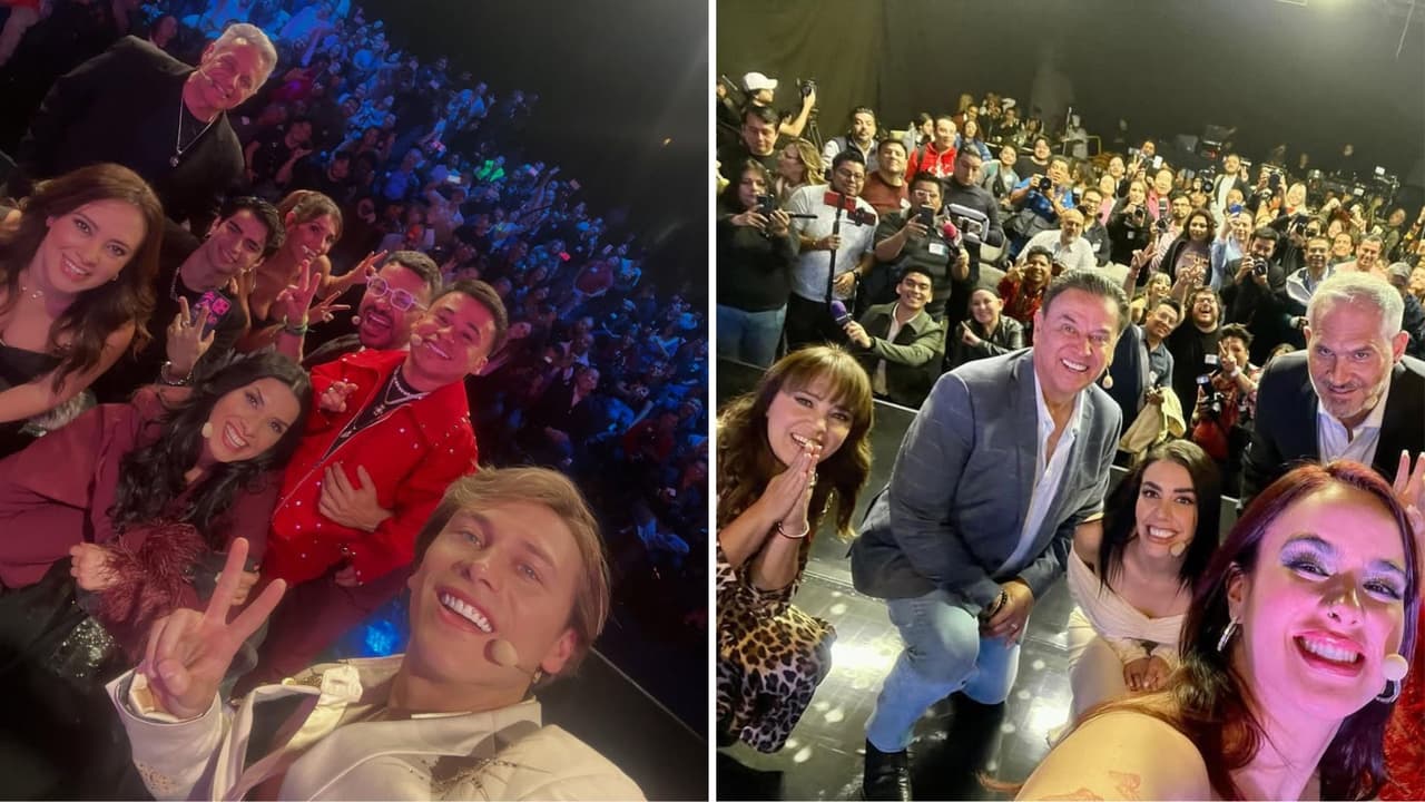 Rosa María Noguerón junto a los finalistas de la temporada 2 y 3 de La Casa de los Famosos México