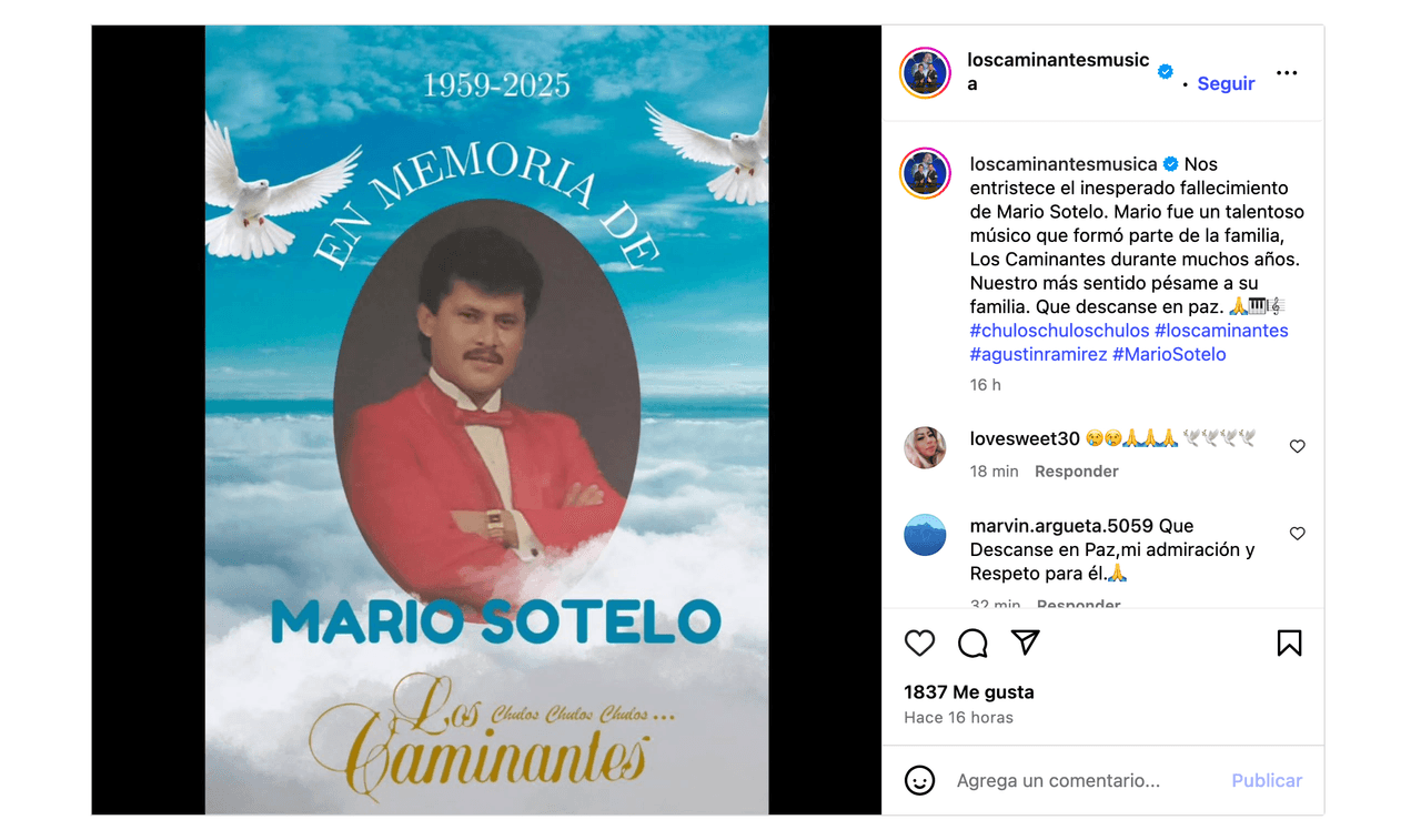 Muere ahogado Mario Sotelo, querido vocalista de Los Caminantes: devastados, le dan el último adiós