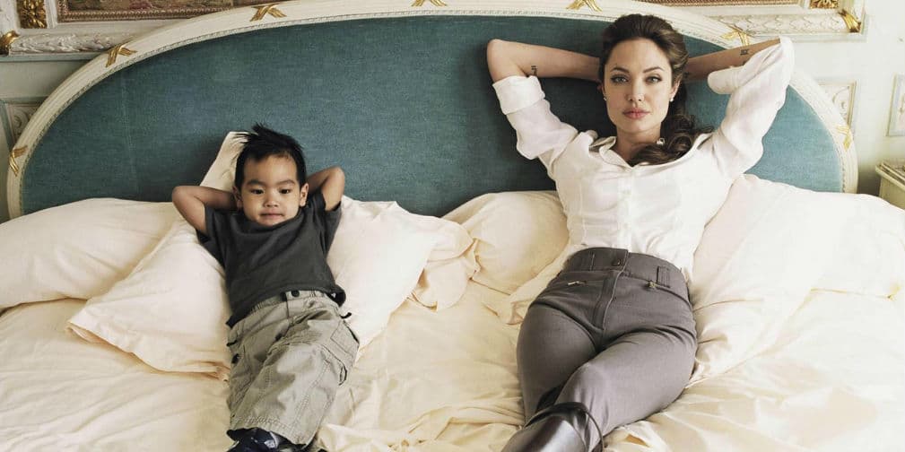 9. Angelina Jolie: El nombre del pequeño Maddox proviene de un término galés y significa afortunado.