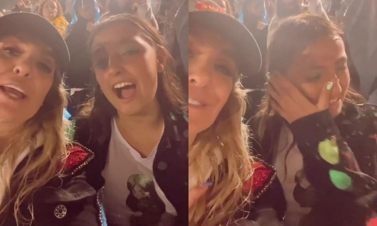 En las imágenes se observa a la hija pequeña de Andrea Rodríguez conmoverse