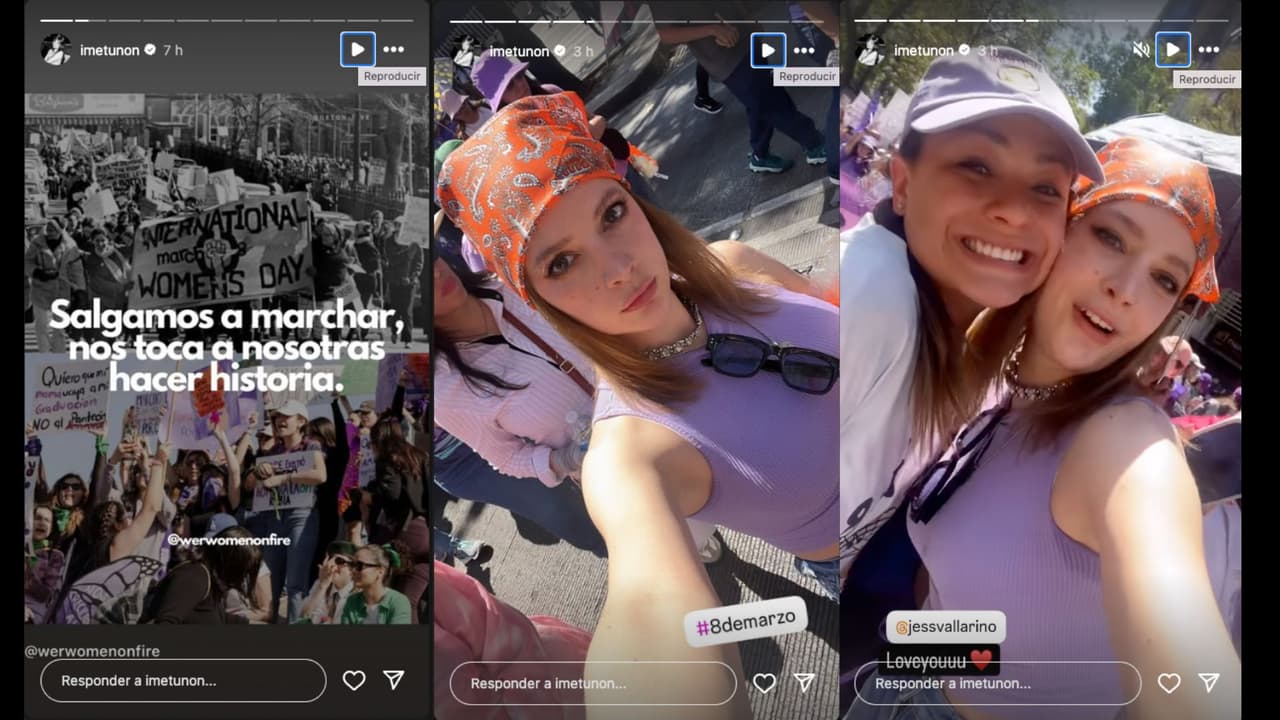 Imelda Tuñón en la Marcha del 8M en Ciudad de México