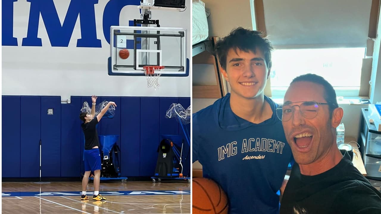 Sebastián Rulli visitó las instalaciones de la escuela a la que acude su hijo Santiago en Estados Unidos