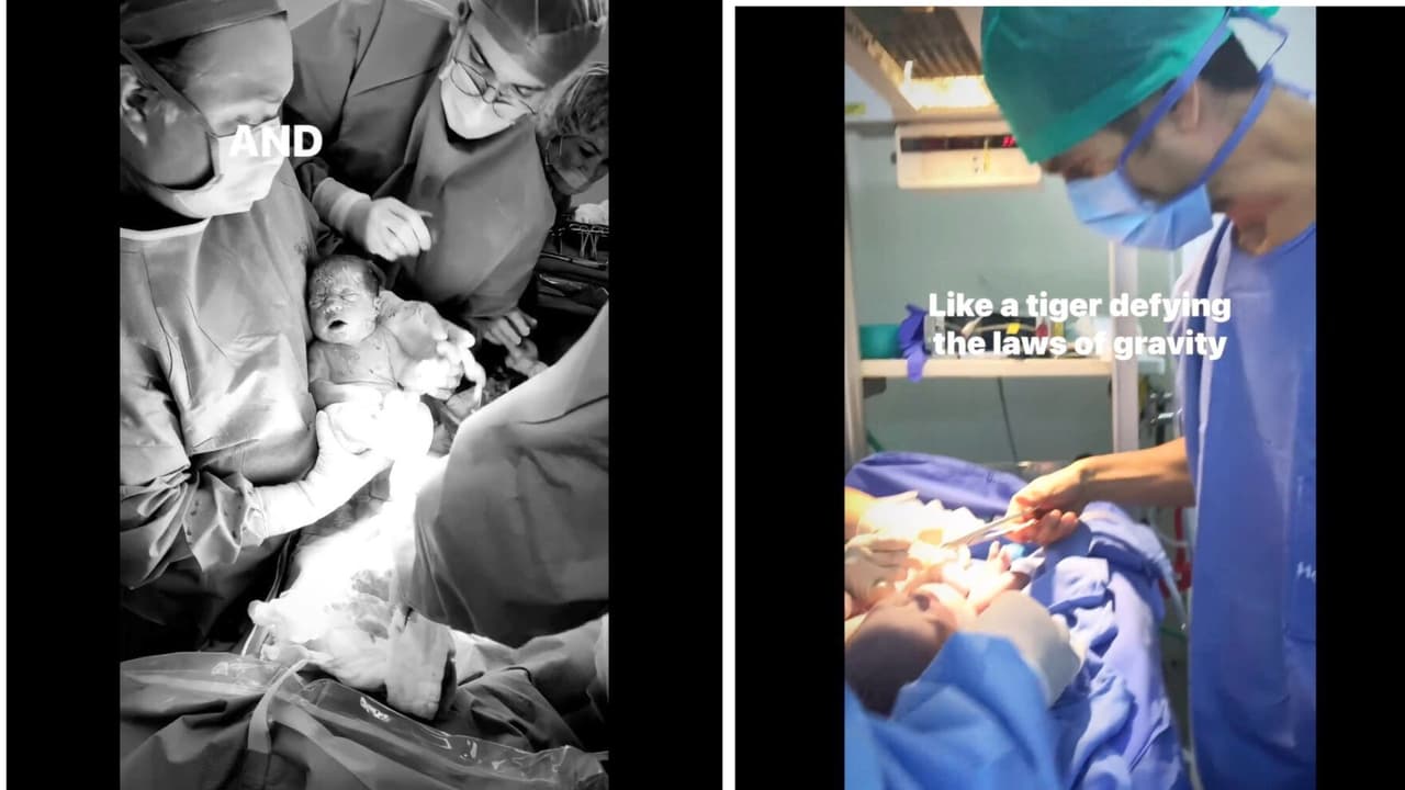 Adrián Rubio compartió los primeros instantes del nacimiento de su hijo André