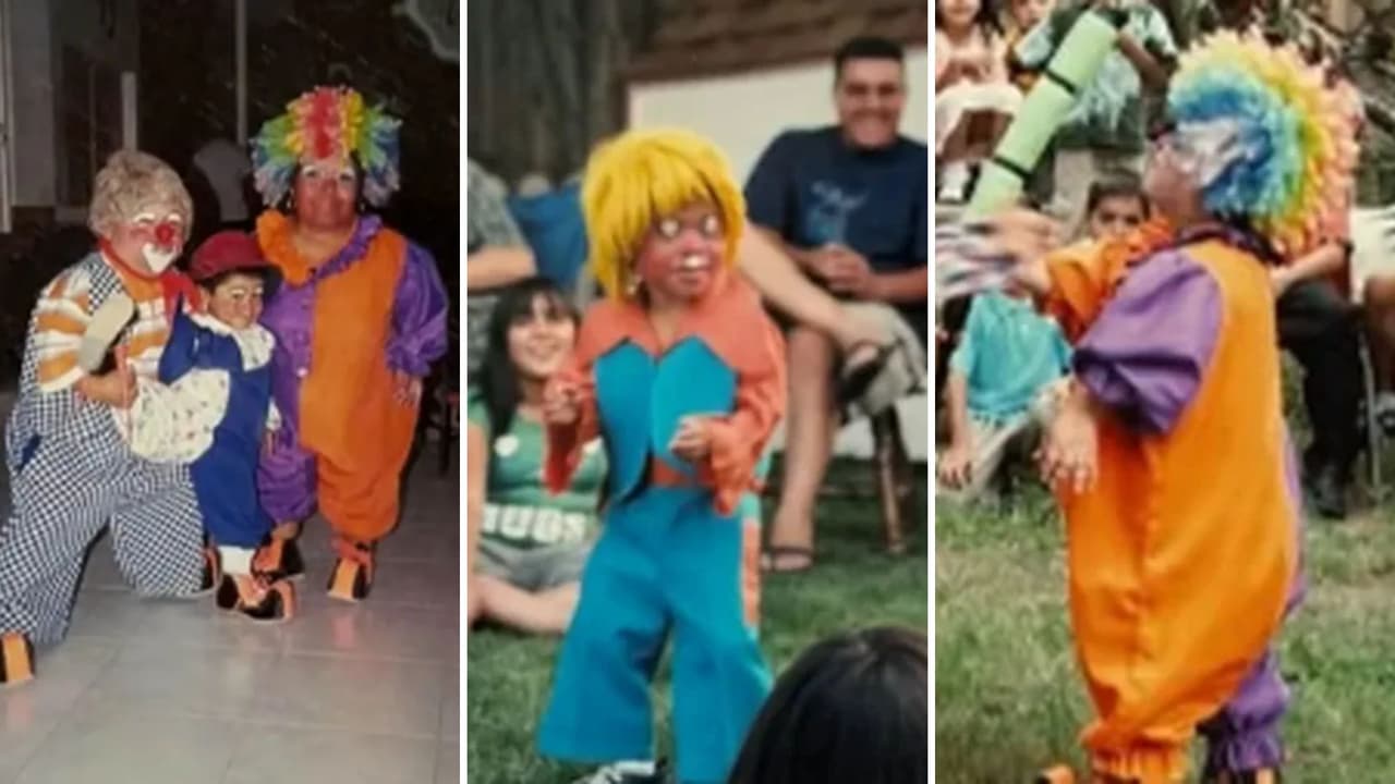 Abelito trabajaba con sus papás como payasito.