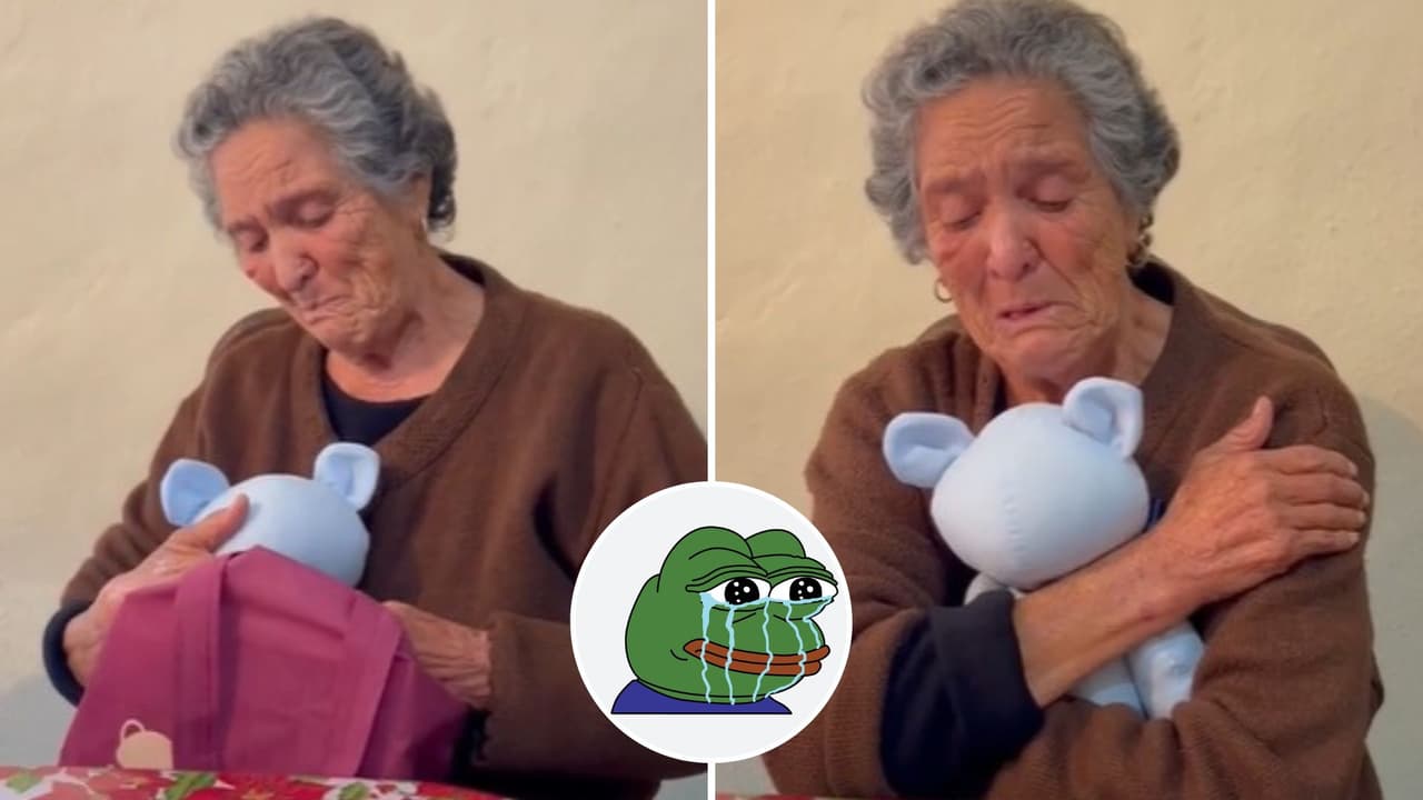 Le regalan un oso de peluche hecho con la camisa de su esposo fallecido y su reacción te hará llorar