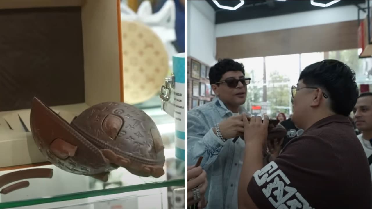 Abraham, integrante de Grupo Firme, rompe costoso bolso hecho de chocolate