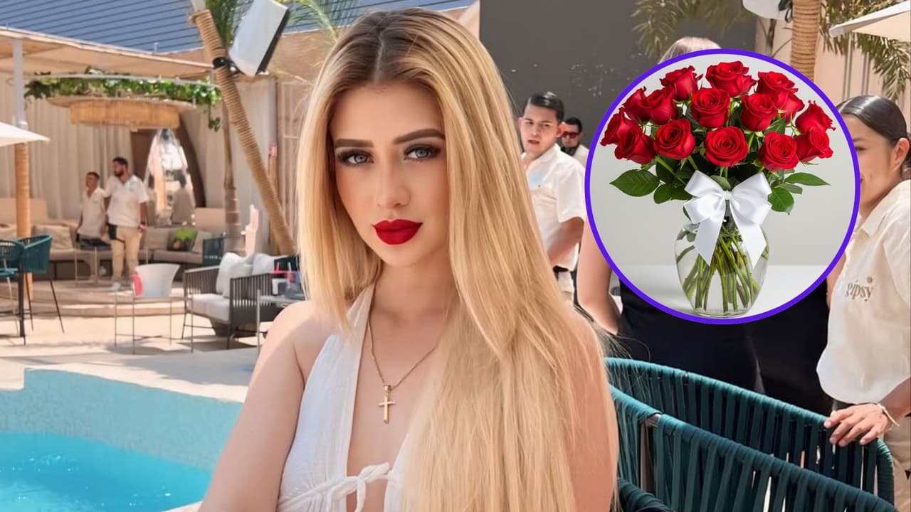 Colocan flores con extraño mensaje afuera de la estética de Valeria Márquez, ¿qué dice?