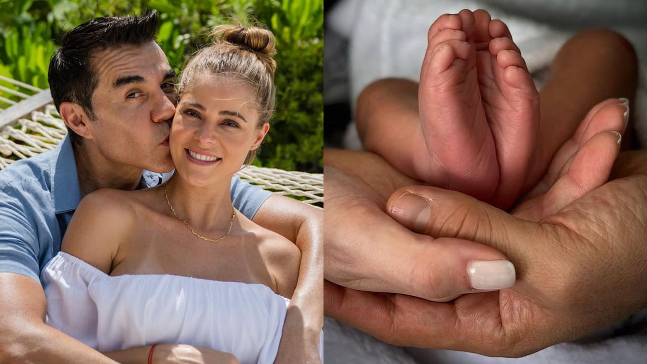 Esposa de Adrián Uribe publica nueva foto de su bebé y casi muestra su carita