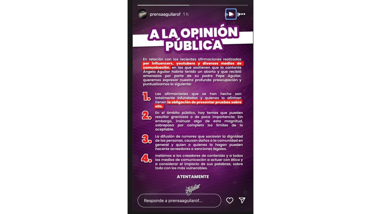 Familia Aguilar desmiente nuevo rumor sobre Ángela Aguilar y Nodal.