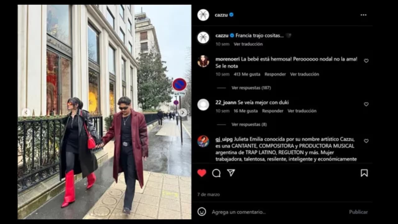 Última foto de Nodal y Cazzu en marzo del 2024.