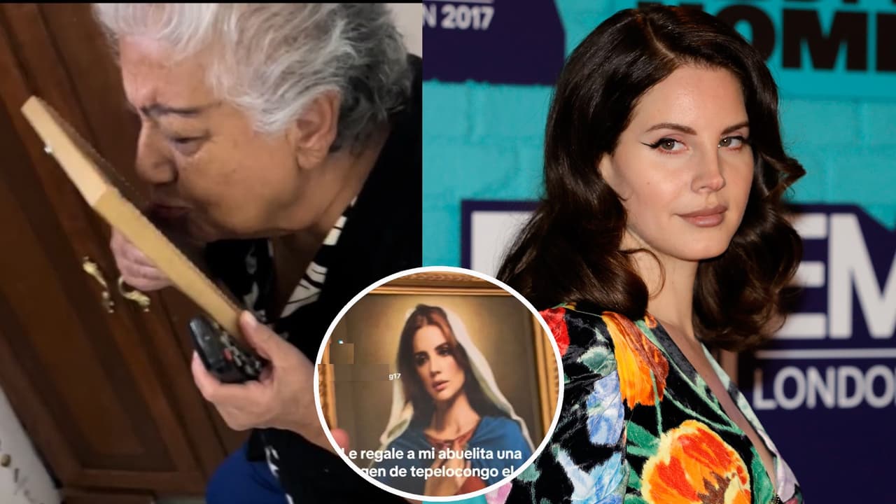 Regalan a abuelita ‘virgen’ con el rostro de Lana del Rey y su reacción se hizo viral: hasta la besó