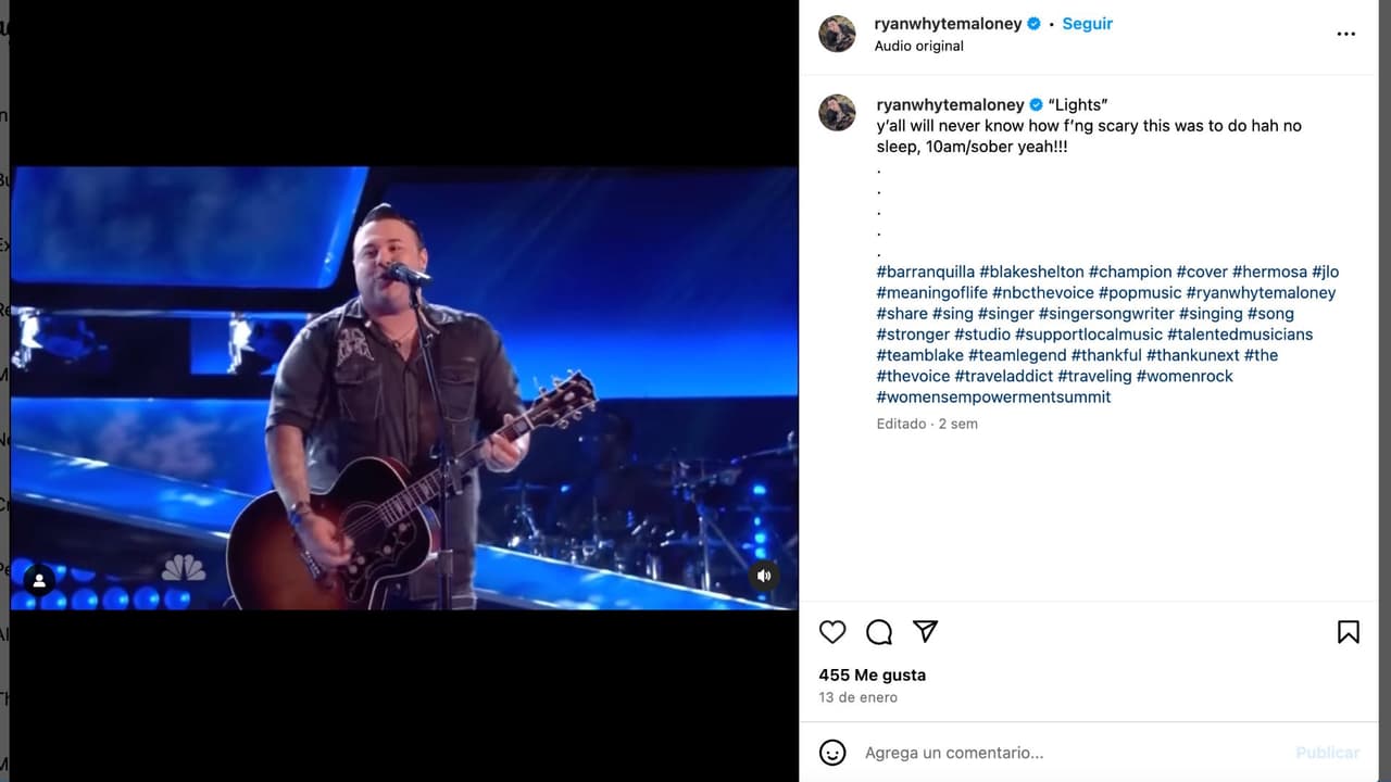 Muere Ryan Whyte Malone, exalumno de 'The Voice'.