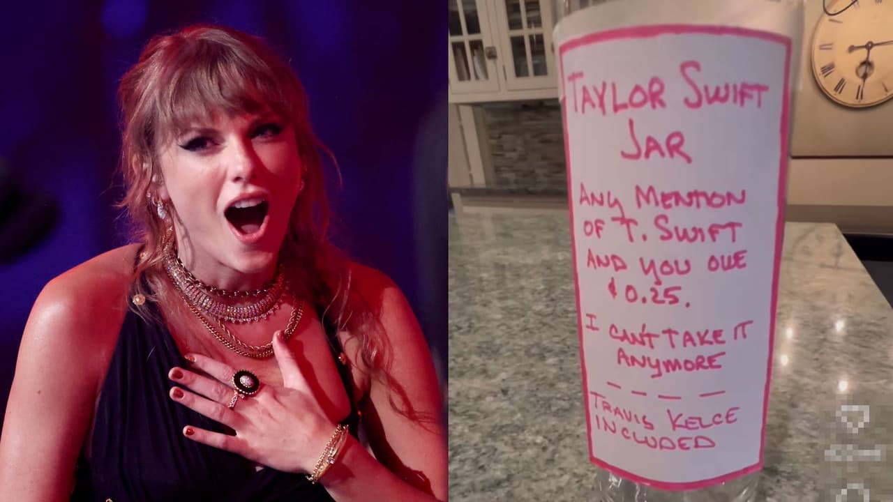 Esposo de una 'swiftie' pone una 'multa' de 25 centavos cada vez que ella hable de Taylor Swift.