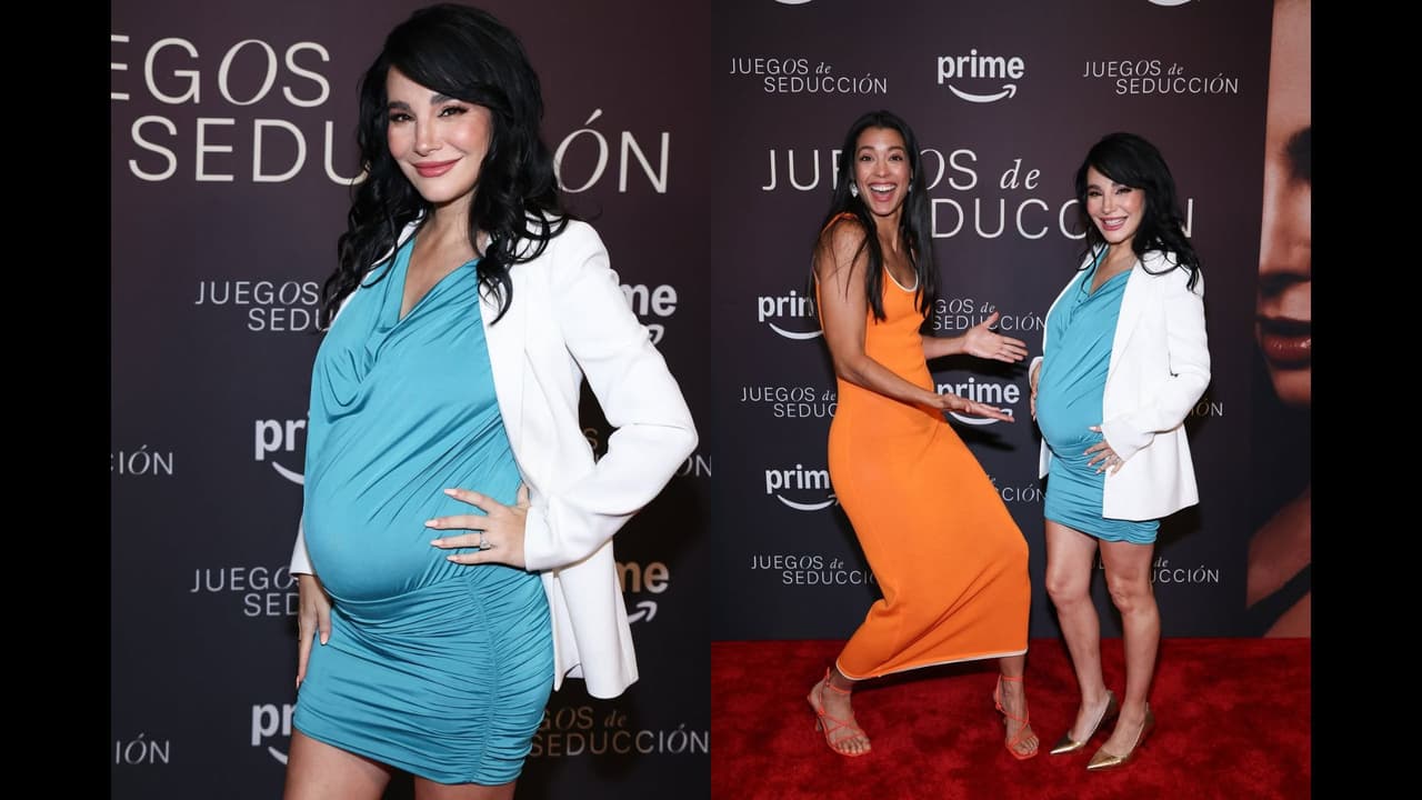 Martha Higareda presume su pancita de embarazo en la alfombra roja de su nueva película