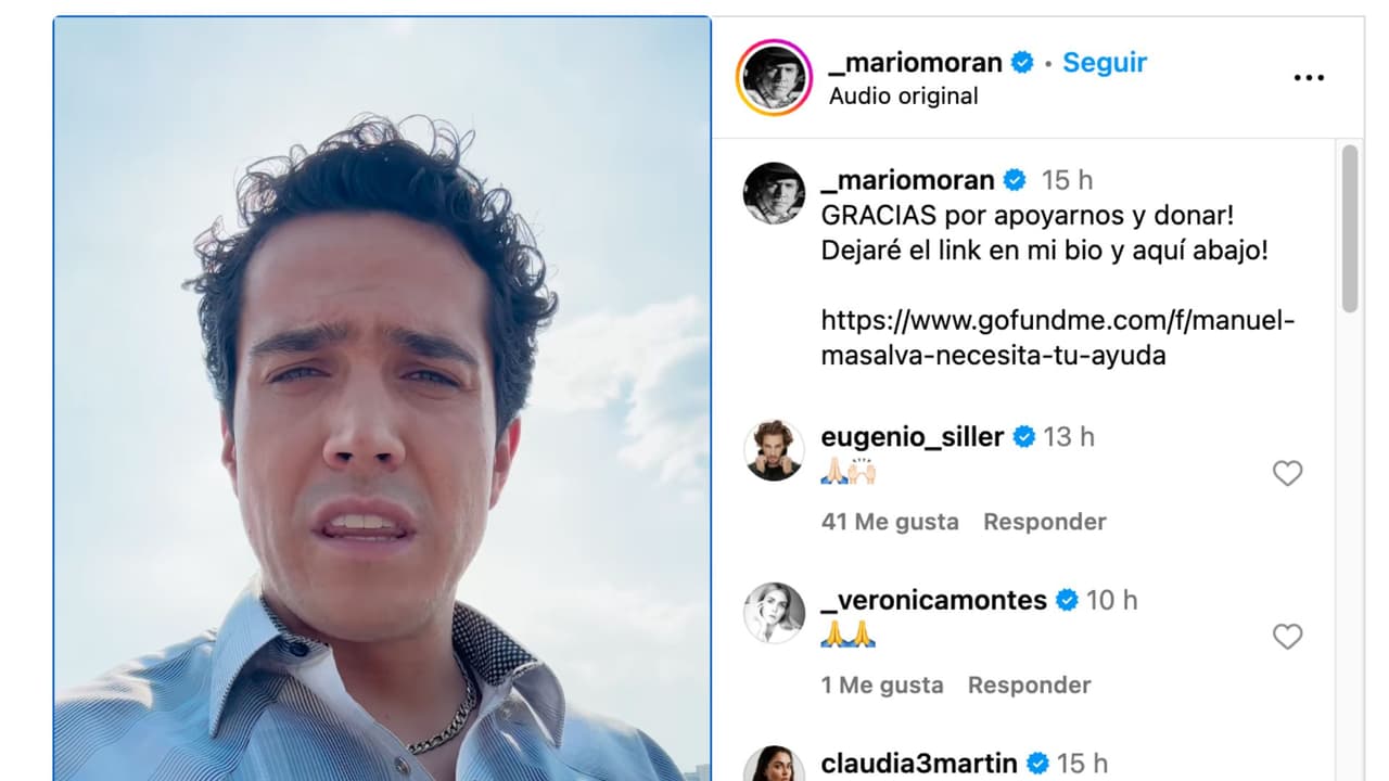 Mario Morán pide ayuda para Manuel Masalva.