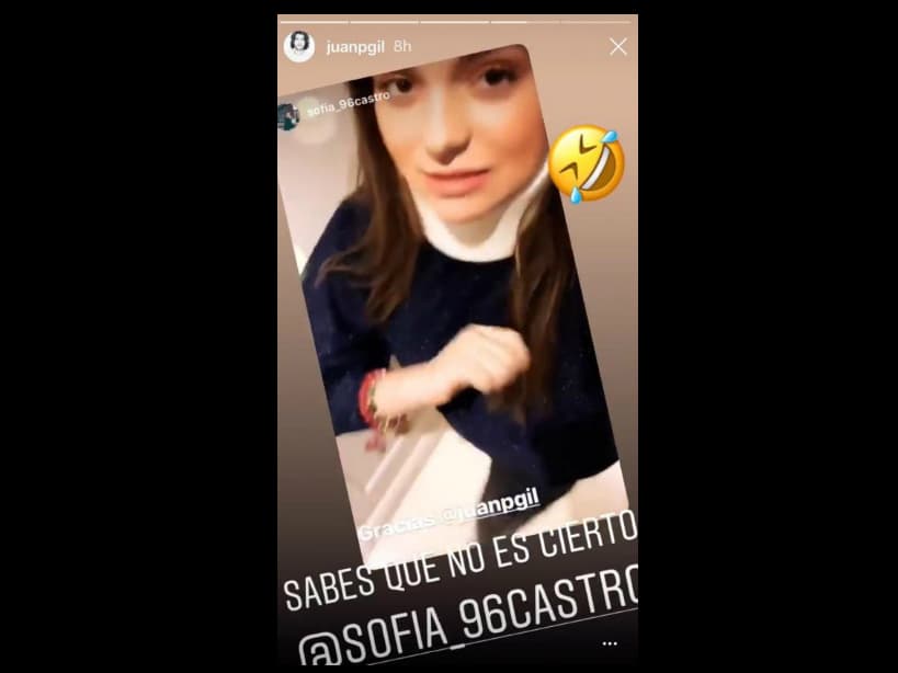 Sofía Castro delata a Juan Pablo Gil en sus historias