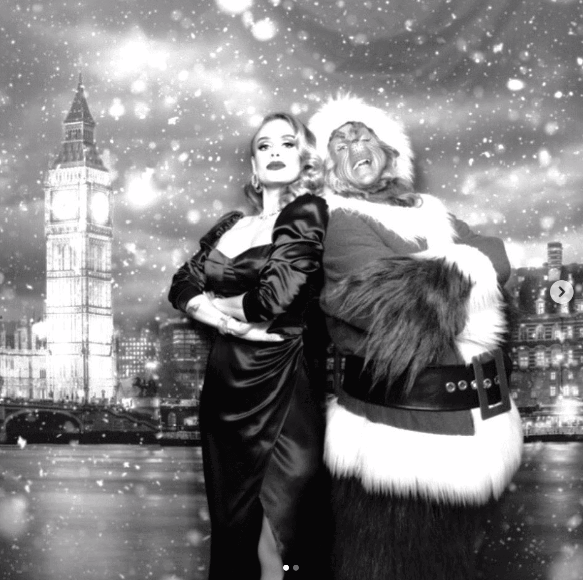 Adele presume su figura a lado de Santa Claus y le llueven mensajes de sus fans