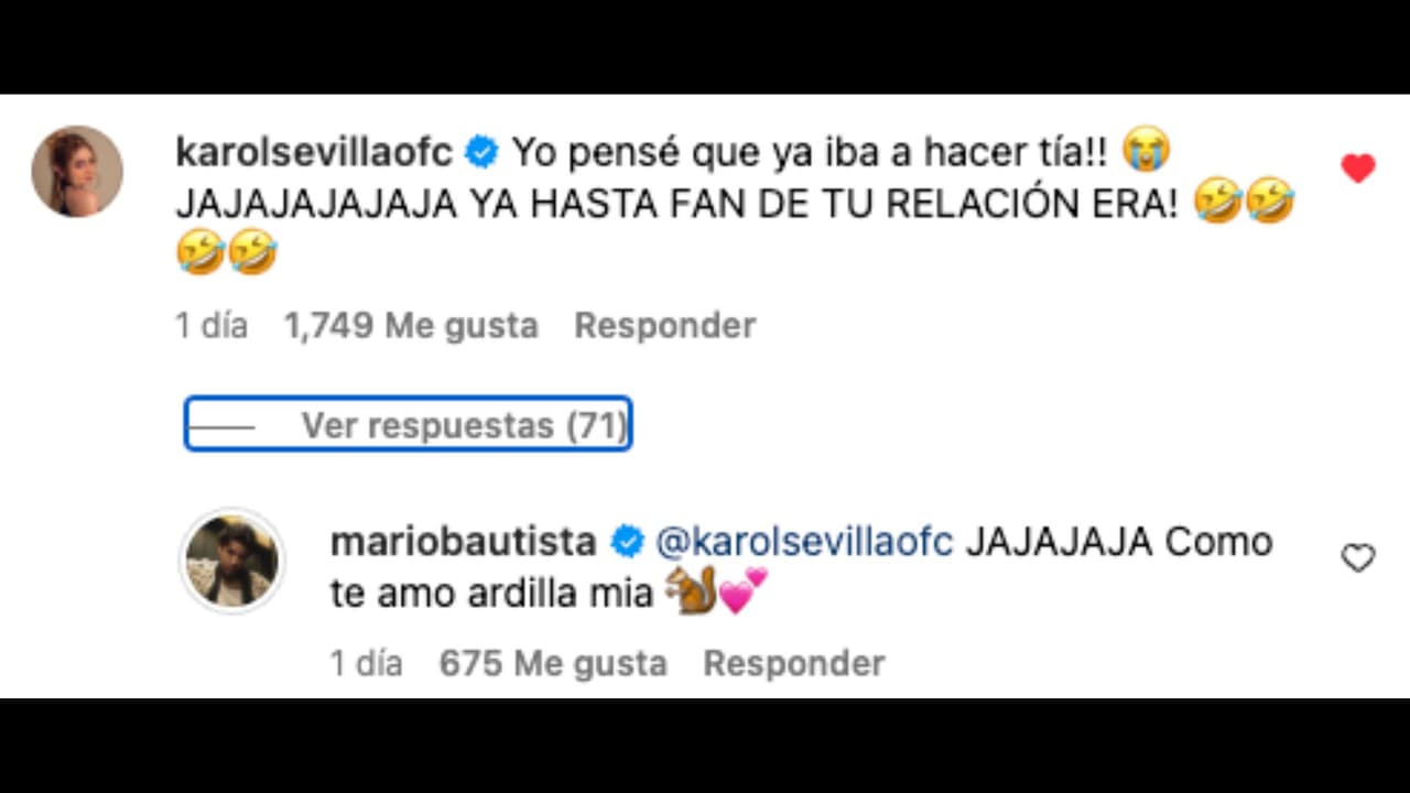Karol Sevilla reaccionó al 'bebé' de Mario Bautista