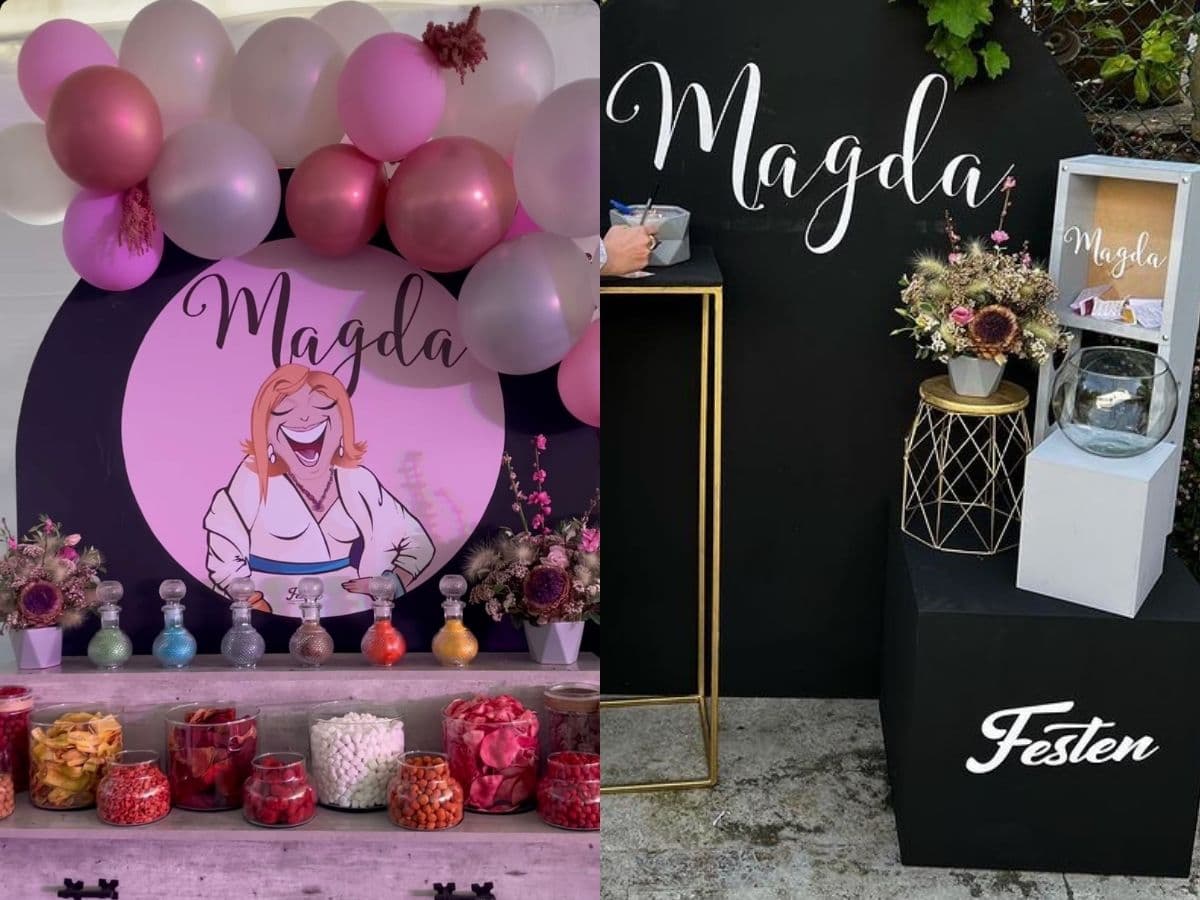 Andrea Escalona arma tremenda fiesta en honor a Magda Rodríguez: “celebrando su cumple”.