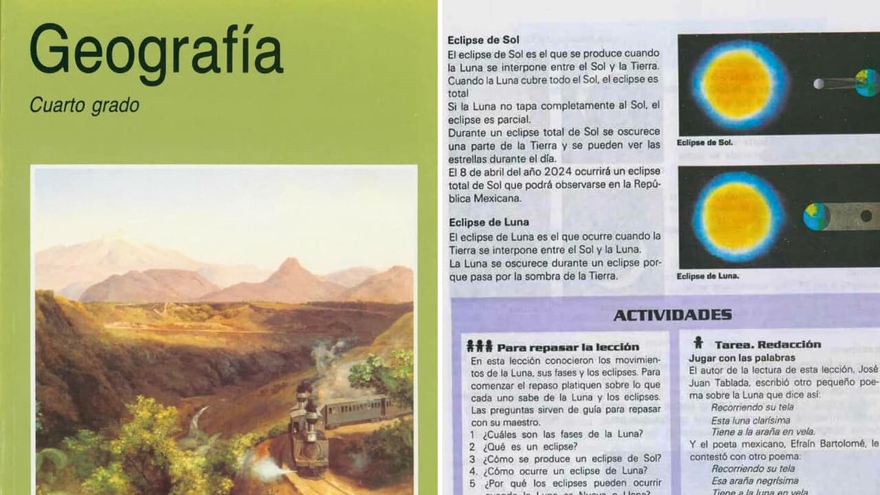 Libro de texto de 1993 que hablaba sobre el eclipse de sol de abril de 2023