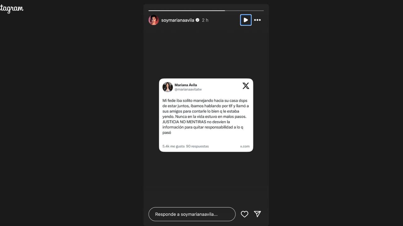 Mensaje de Mariana Ávila tras la muerte de Fede Dorcaz.