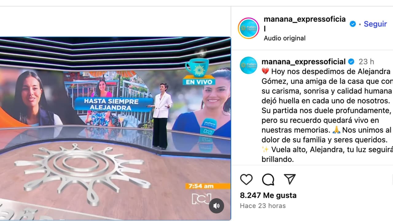 Anuncian la muerte de la conductora colombiana Alejandra Gómez.