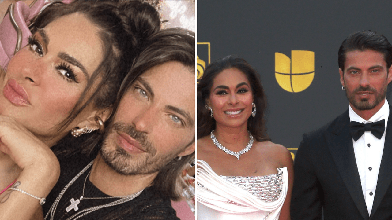 Galilea Montijo y su novio Isaac Moreno con looks de altar y enamorados en la alfombra roja de Premio Lo Nuestro 2024