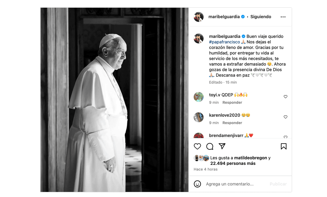 Muere el Papa Francisco: famosos lloran su fallecimiento y lo despiden con devastadoras fotos