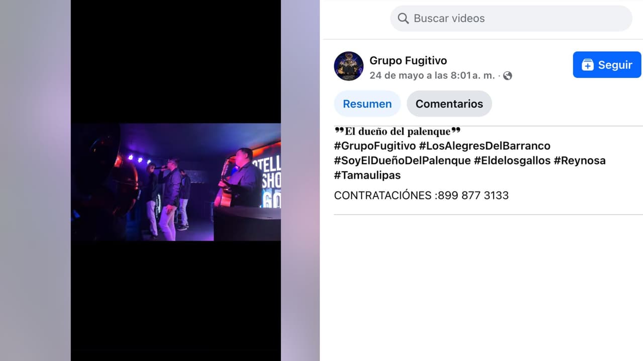 Supuesta última presentación de Grupo Fugitivo: 24 de mayo, un día antes de su desaparición.