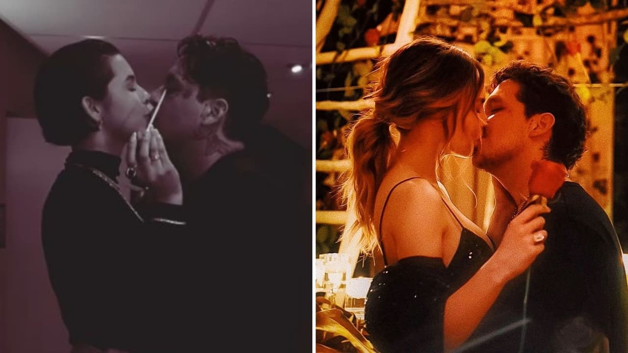 Nodal con Ángela Aguilar y Belinda, ¿es la misma pose?