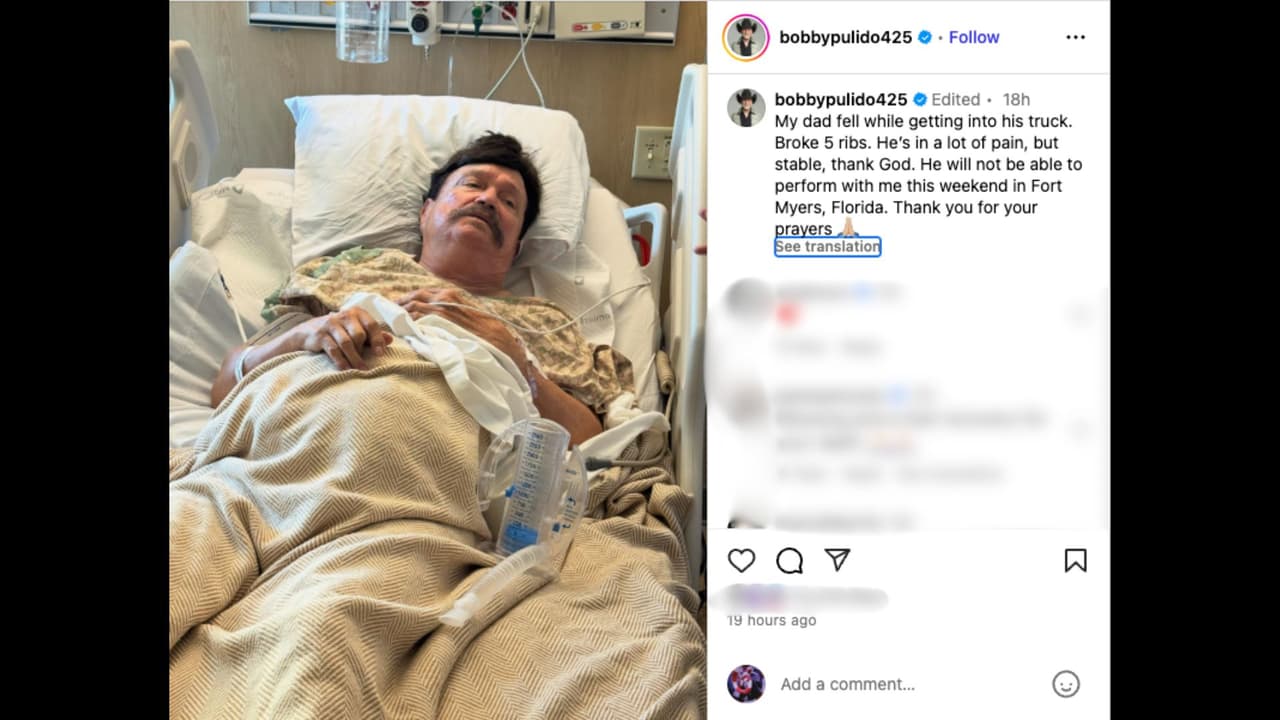 Bobby Pulido comparte que su padre tuvo que ser hospitaliza tras accidente